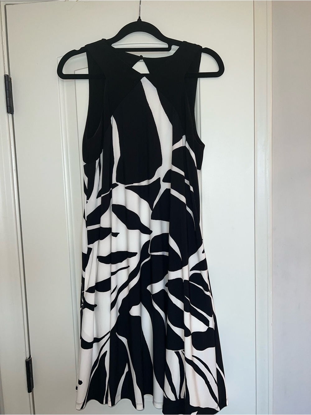 Ralph Lauren Black & White Abstract Midi Dress